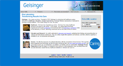 Desktop Screenshot of geisingermedicallabs.com